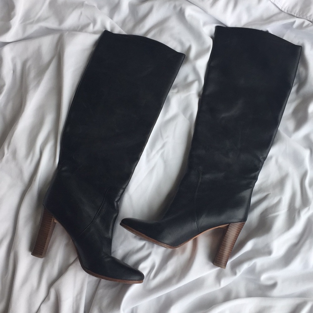 Ann Taylor tall black leather boots